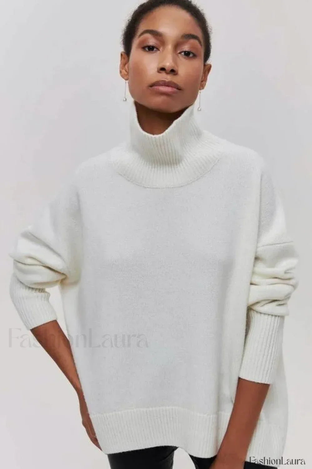Loose Fit High Neck Sweater