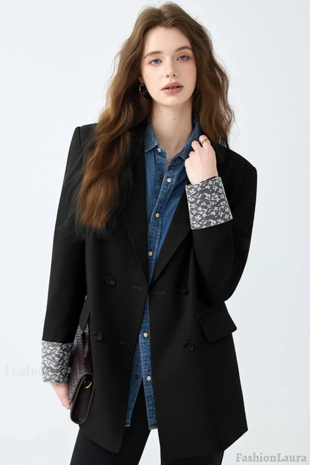 Loose Fit Long Sleeve Blazer S / Black