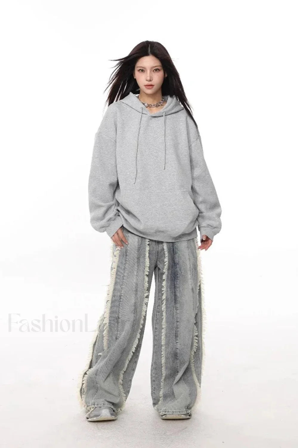 Loose Fit Long Sleeve Pullover Hoodie