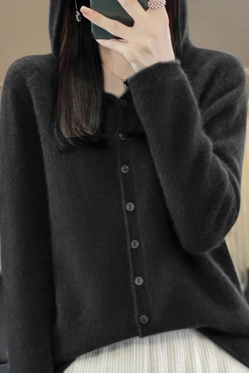 Loose Fit Merino Wool Hoodie