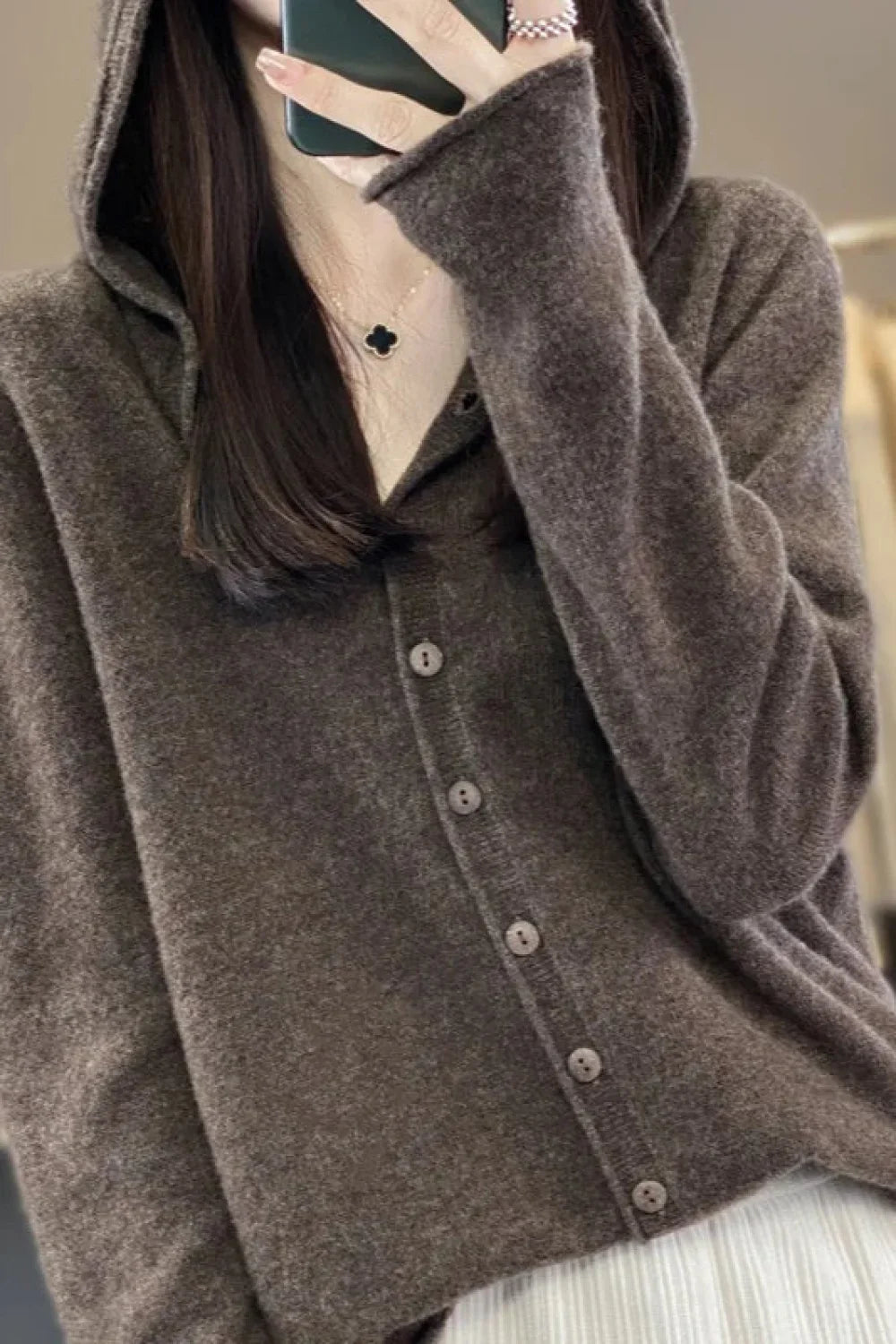 Loose Fit Merino Wool Hoodie