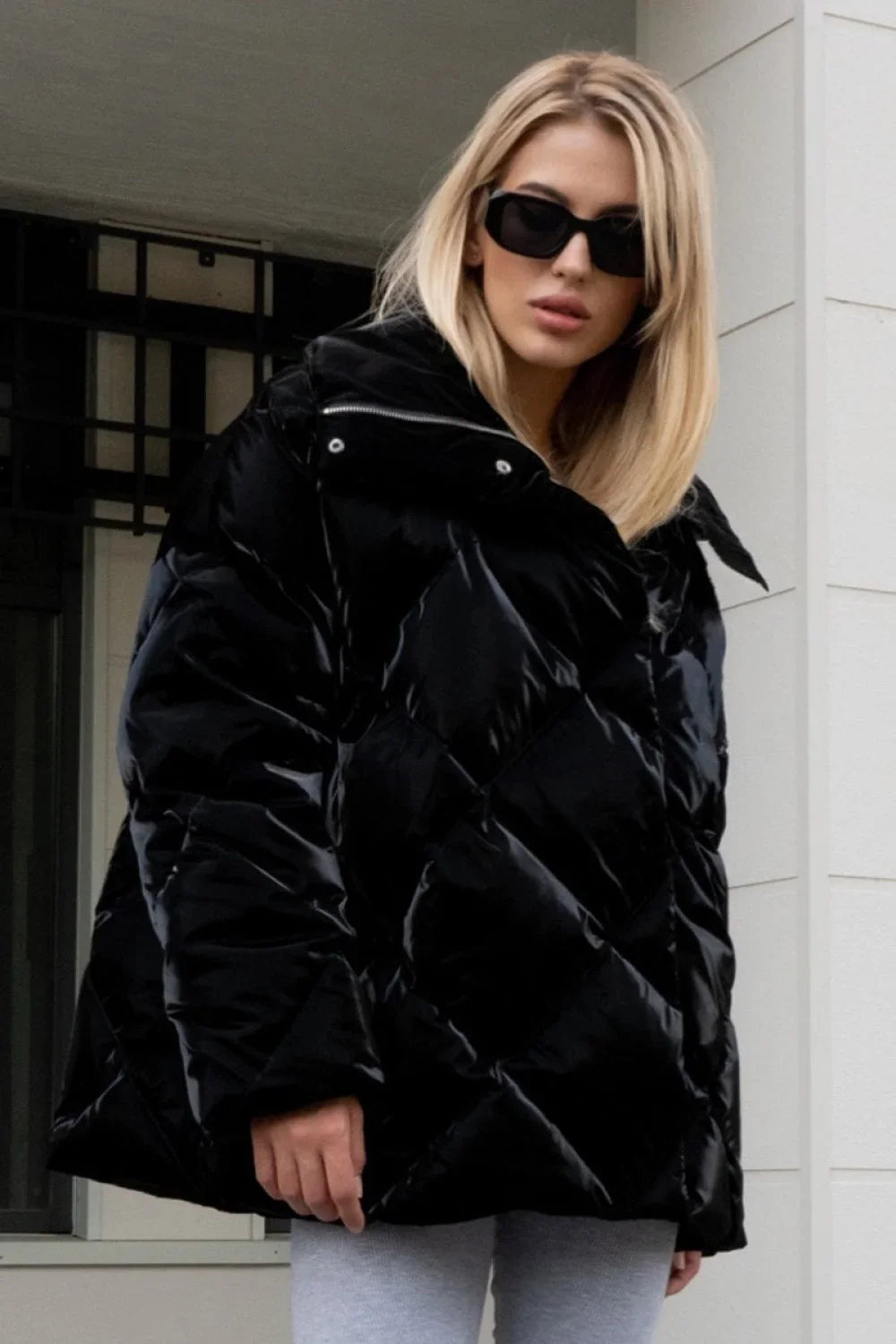 Loose Fit Quilted Cotton Jacket