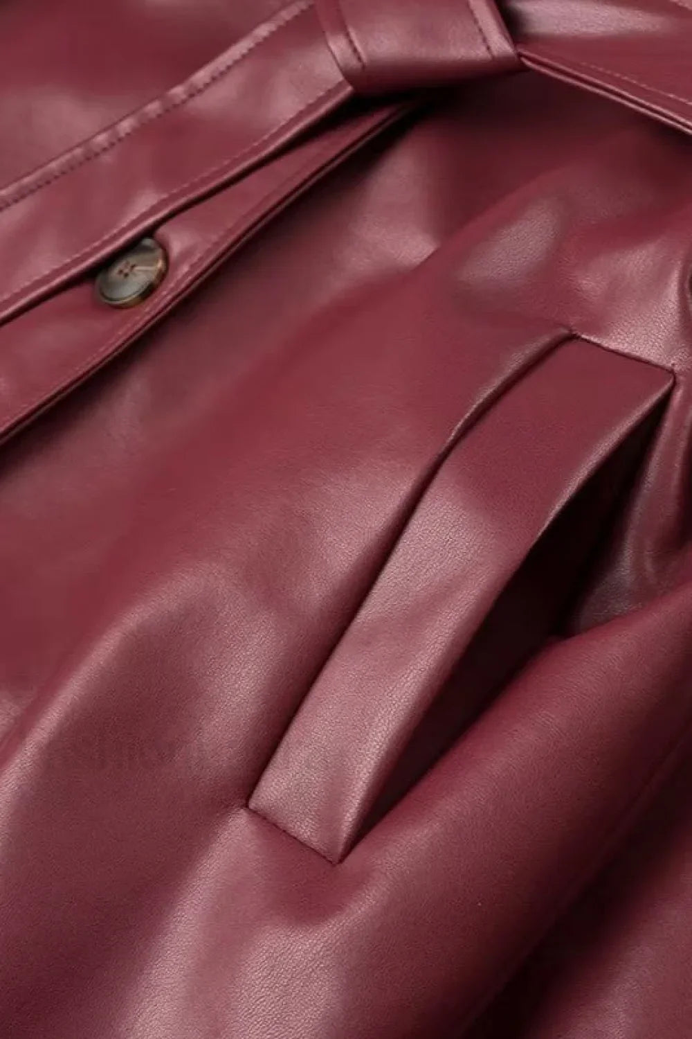 Loose Leather Trench Coat