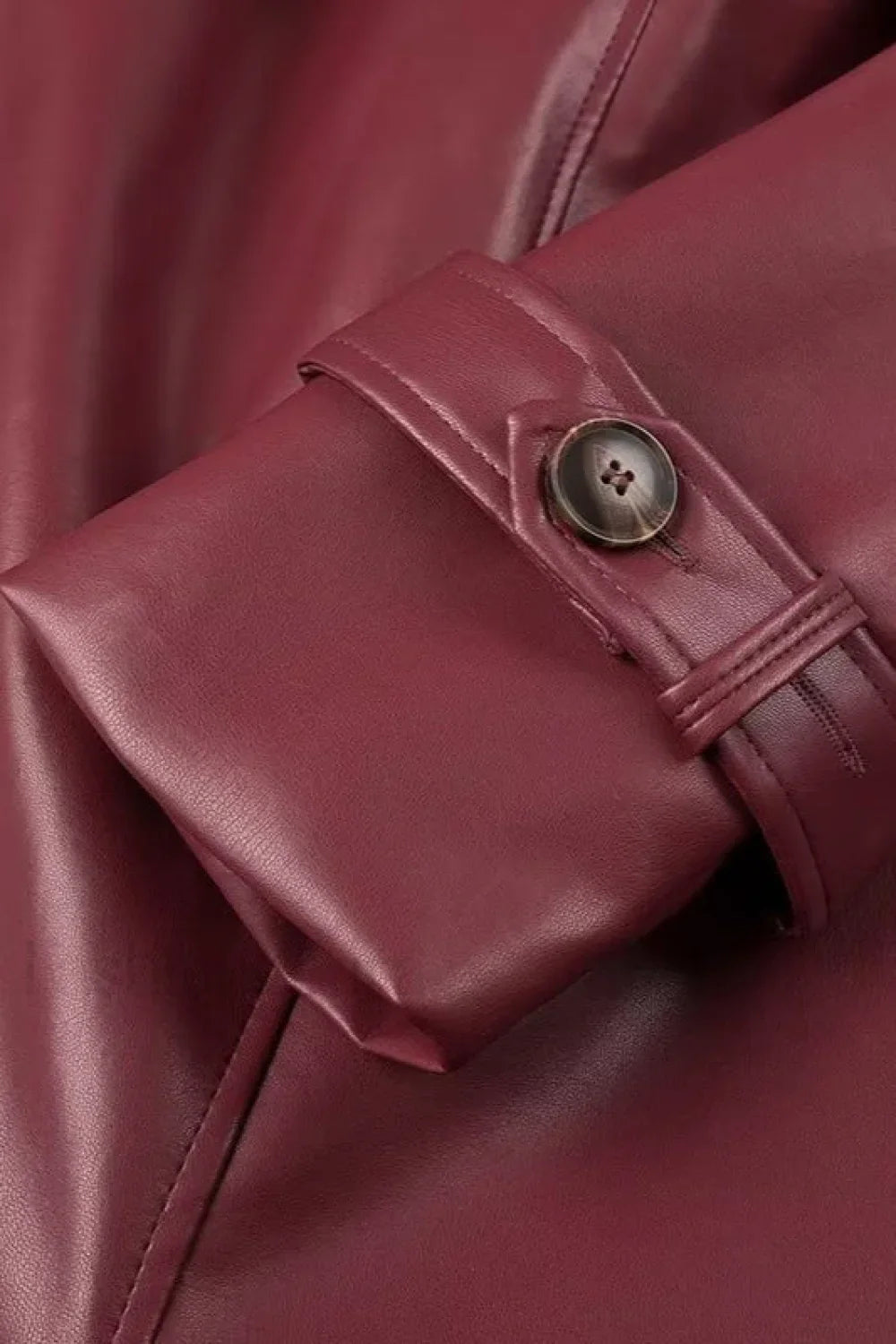 Loose Leather Trench Coat