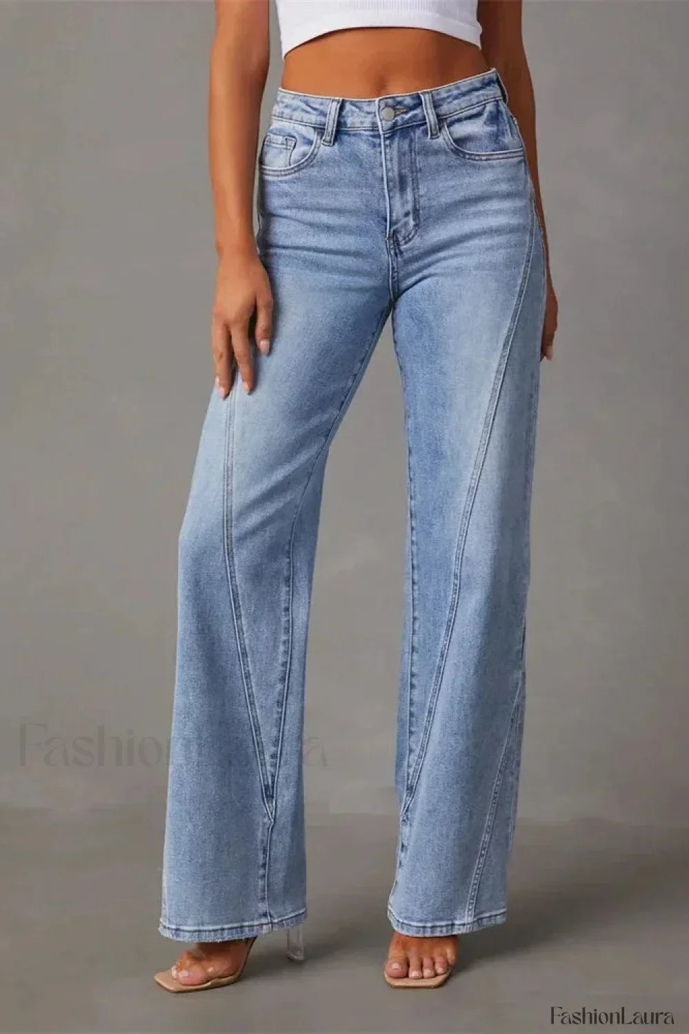 Loose Patchwork Wide Leg Jeans