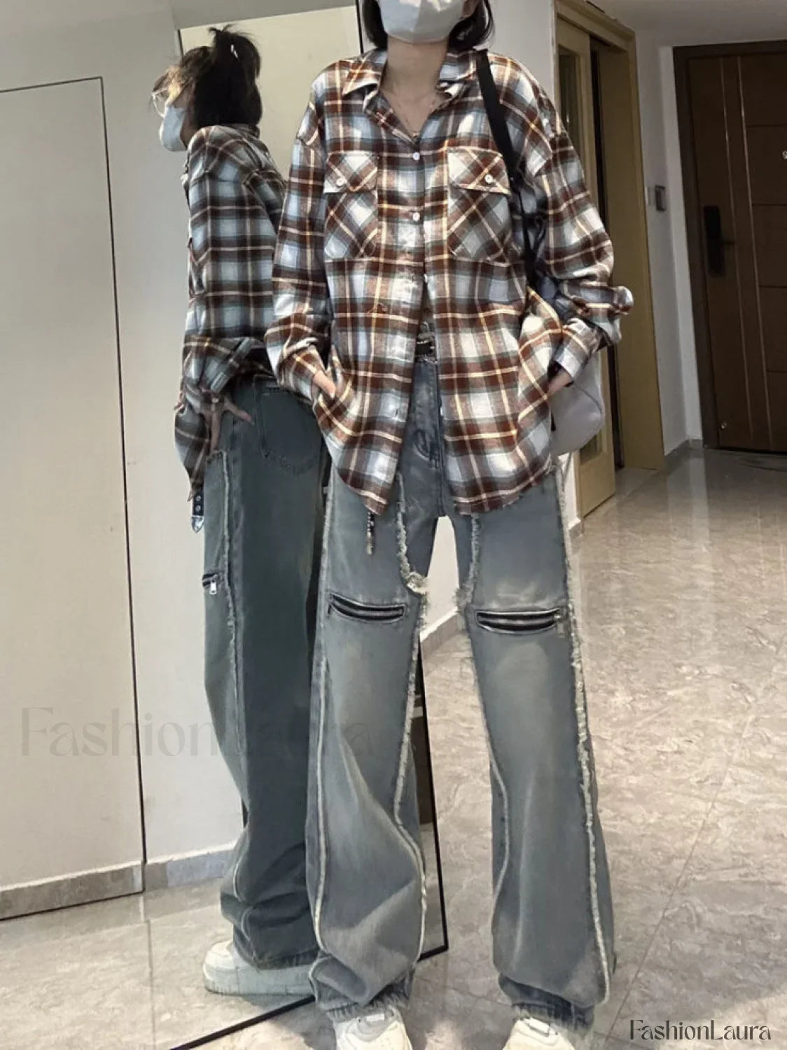 Loose Straight Leg Slender Modern Raw Edge Casual Boyfriend Jeans