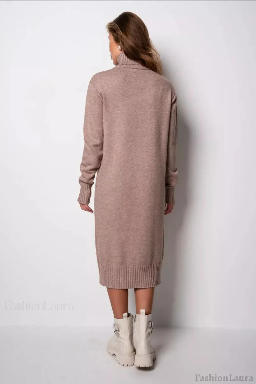 Loose Turtleneck Sweater Dress
