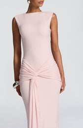 Boat Neck Ruched Twist Front Mermaid Maxi Gown 7