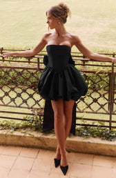 Strapless Corset Bow Bubble Hem Mini Dress 6
