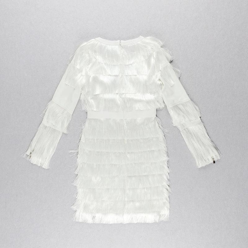 Louanne Deep V Layared Tassel Dress