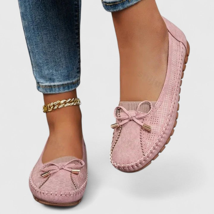 Bow Slip On Moccasin Flat Loafers