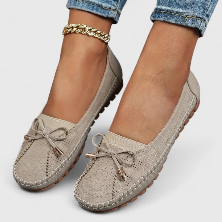 Bow Slip On Moccasin Flat Loafers