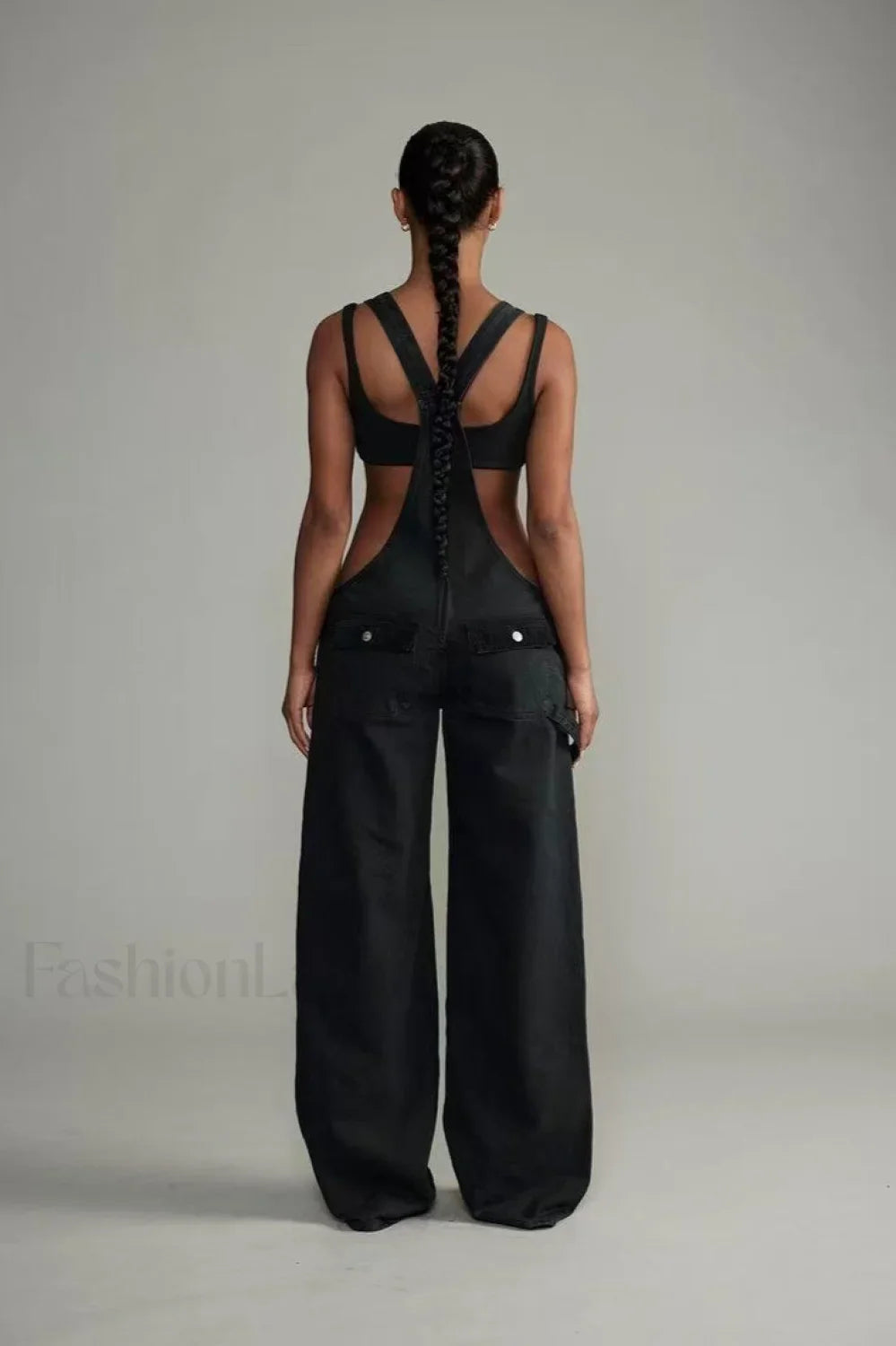 Low Rise Wide Leg Overall Jeans