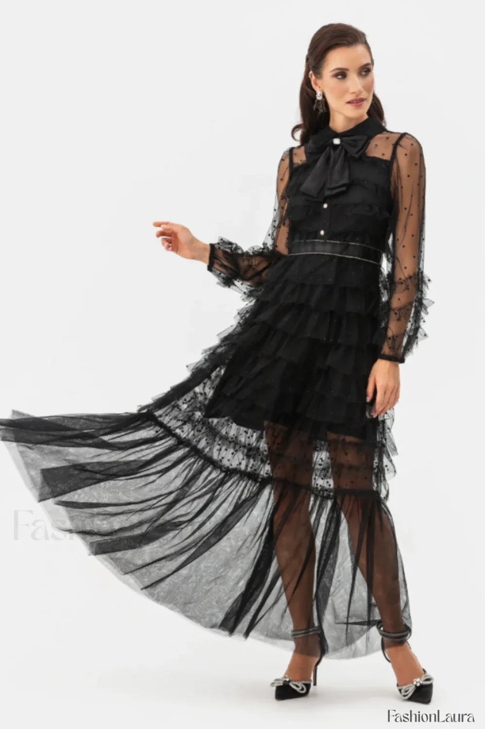 Maddison Polka Stylish Dot Maxi Dress