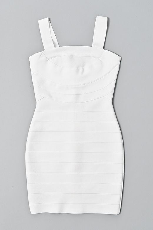 Madelyn Bandage Mini Dress - White Pearl