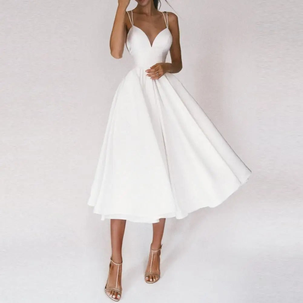 Mikal Elegant V-neck Party Dress for Women Chic Boutique Style