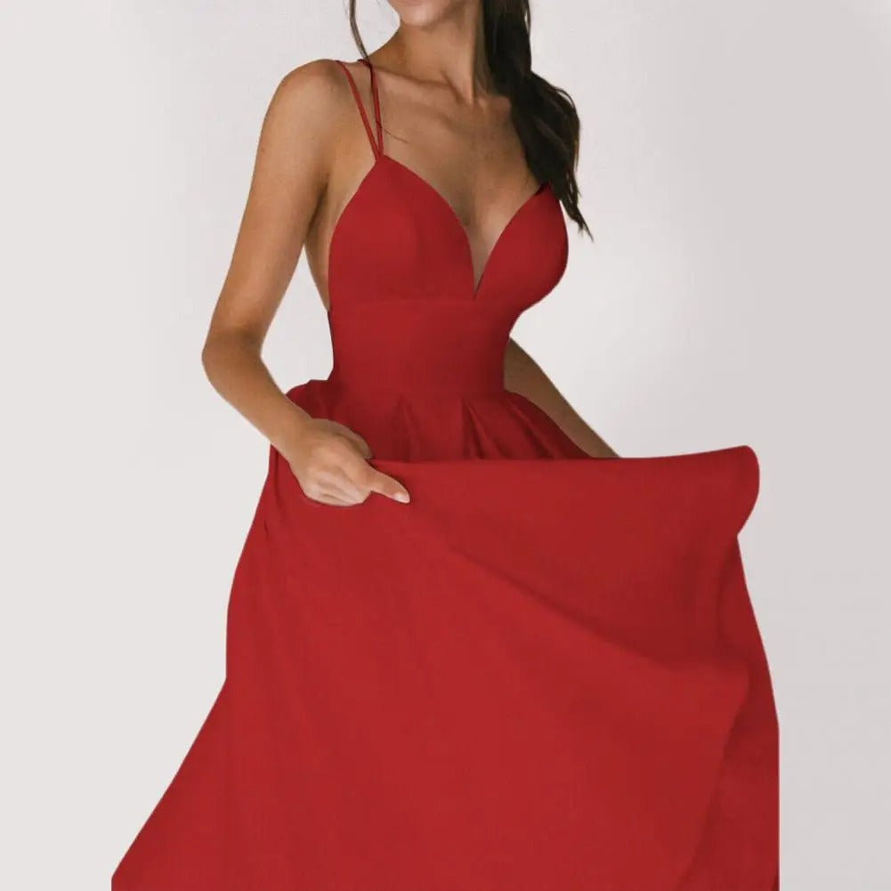 Mikal Elegant V-neck Party Dress for Women Chic Boutique Style