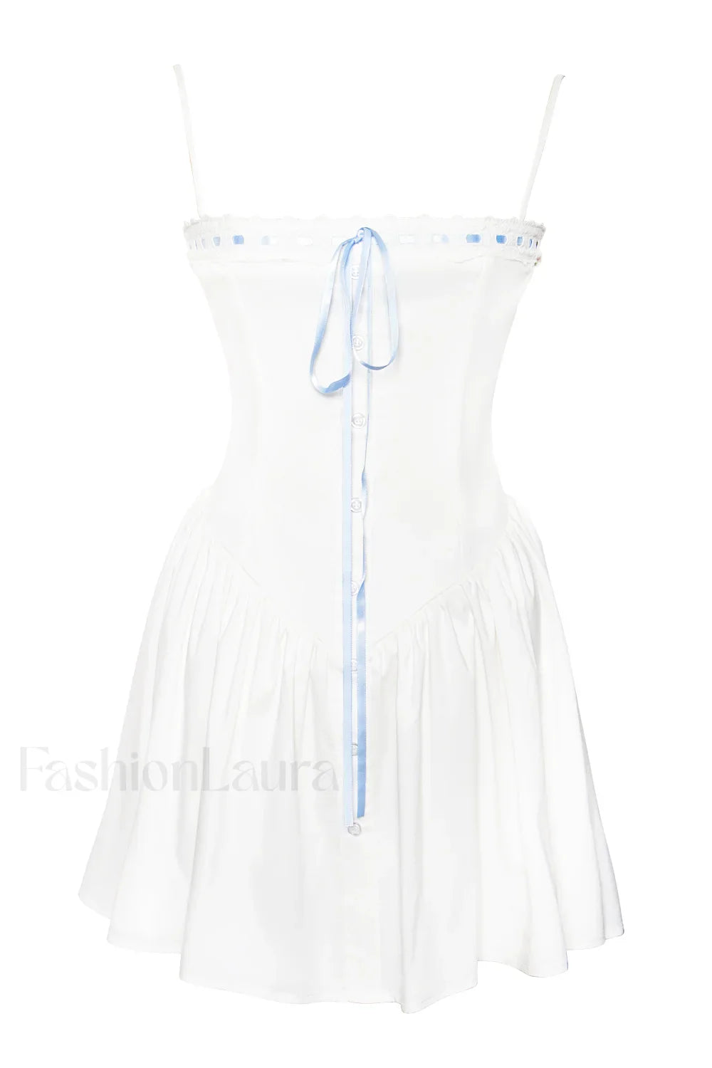 Malia Drop Waist Corset Graceful Lace Up Back Mini Dress