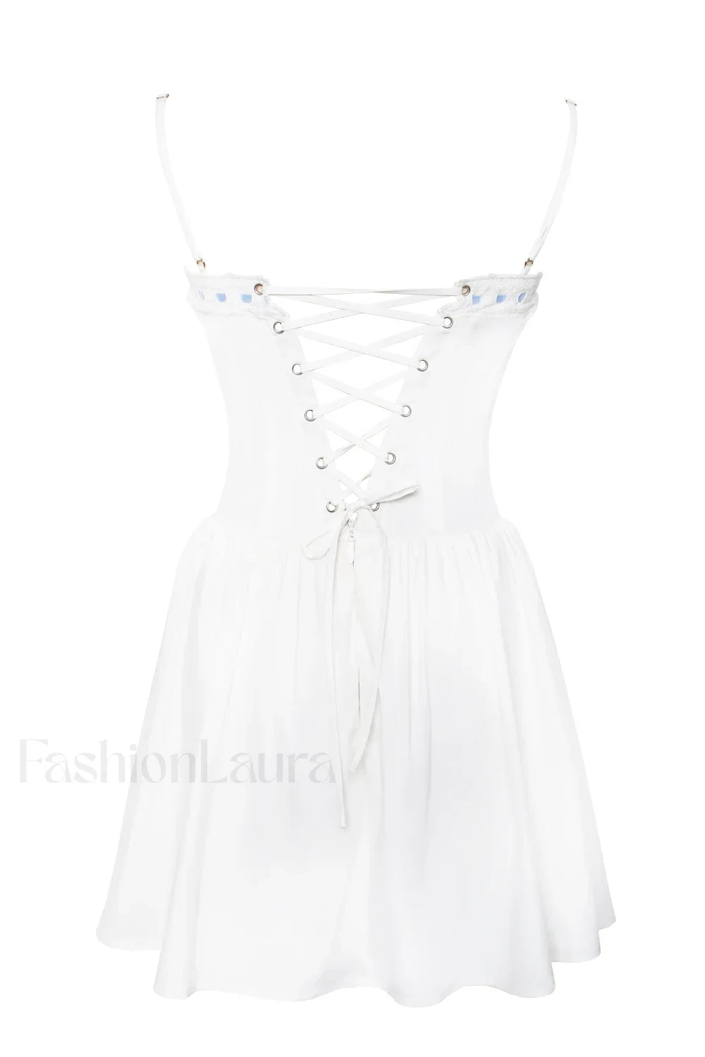 Malia Drop Waist Corset Graceful Lace Up Back Mini Dress