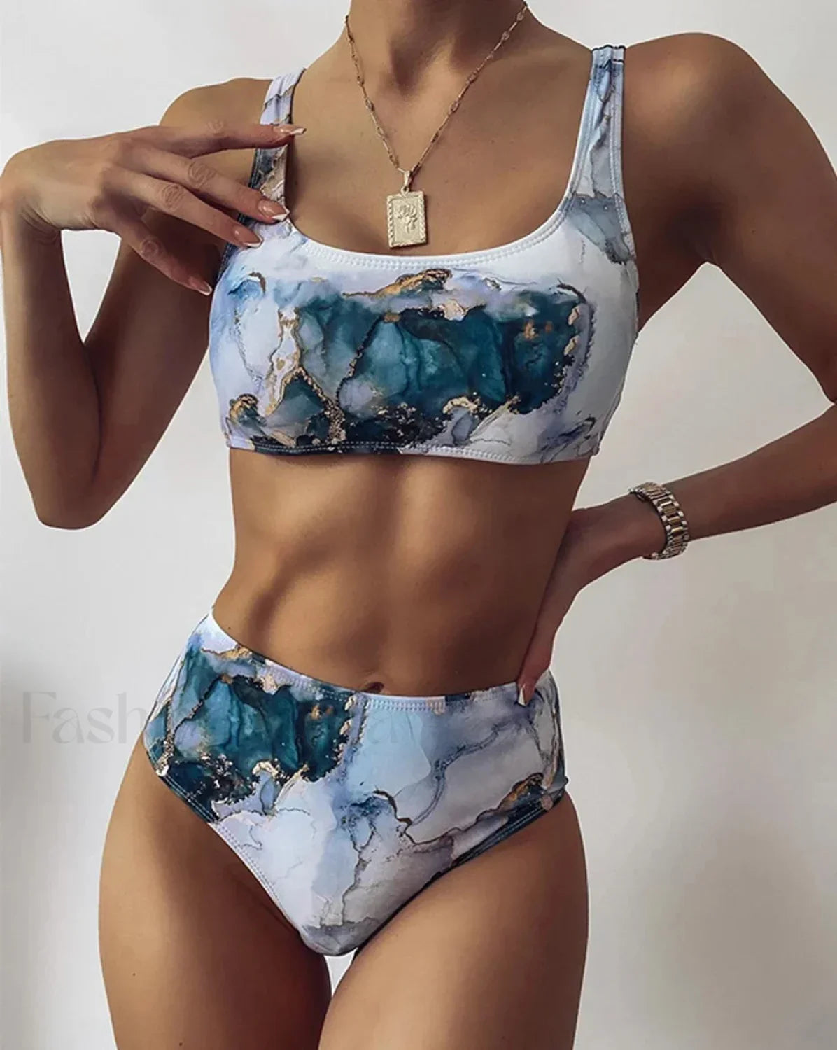 Marble Sport Bandeau Bikini Set