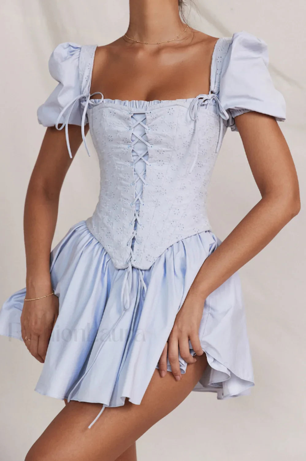 Maribel Broderie Stylish Corset Mini Dress