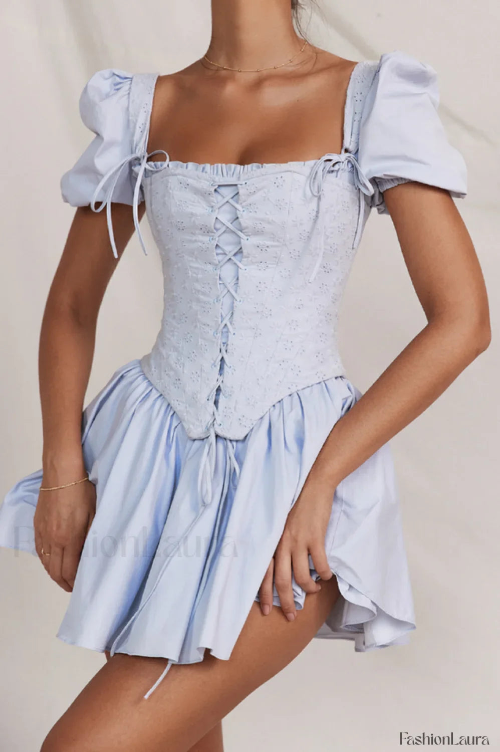 Maribel Broderie Stylish Corset Mini Dress