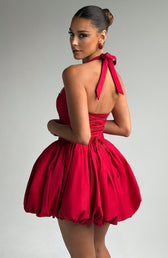 Halter Neck Corset Bubble Hem Mini Dress 5