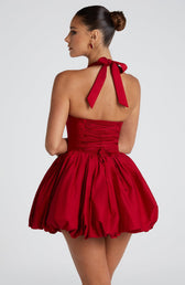 Halter Neck Corset Bubble Hem Mini Dress 7