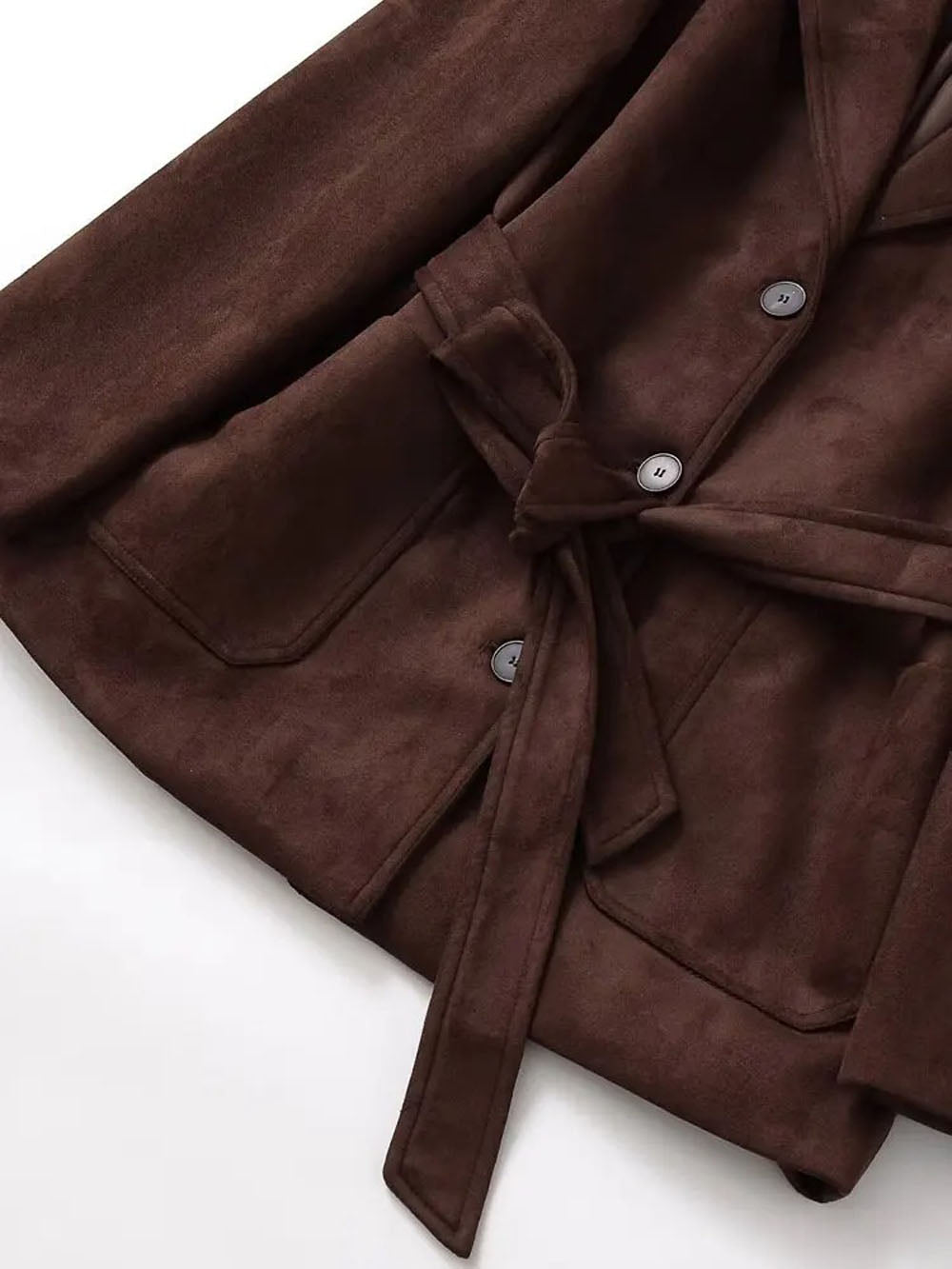 Marina Belted Faux Suede Jacket