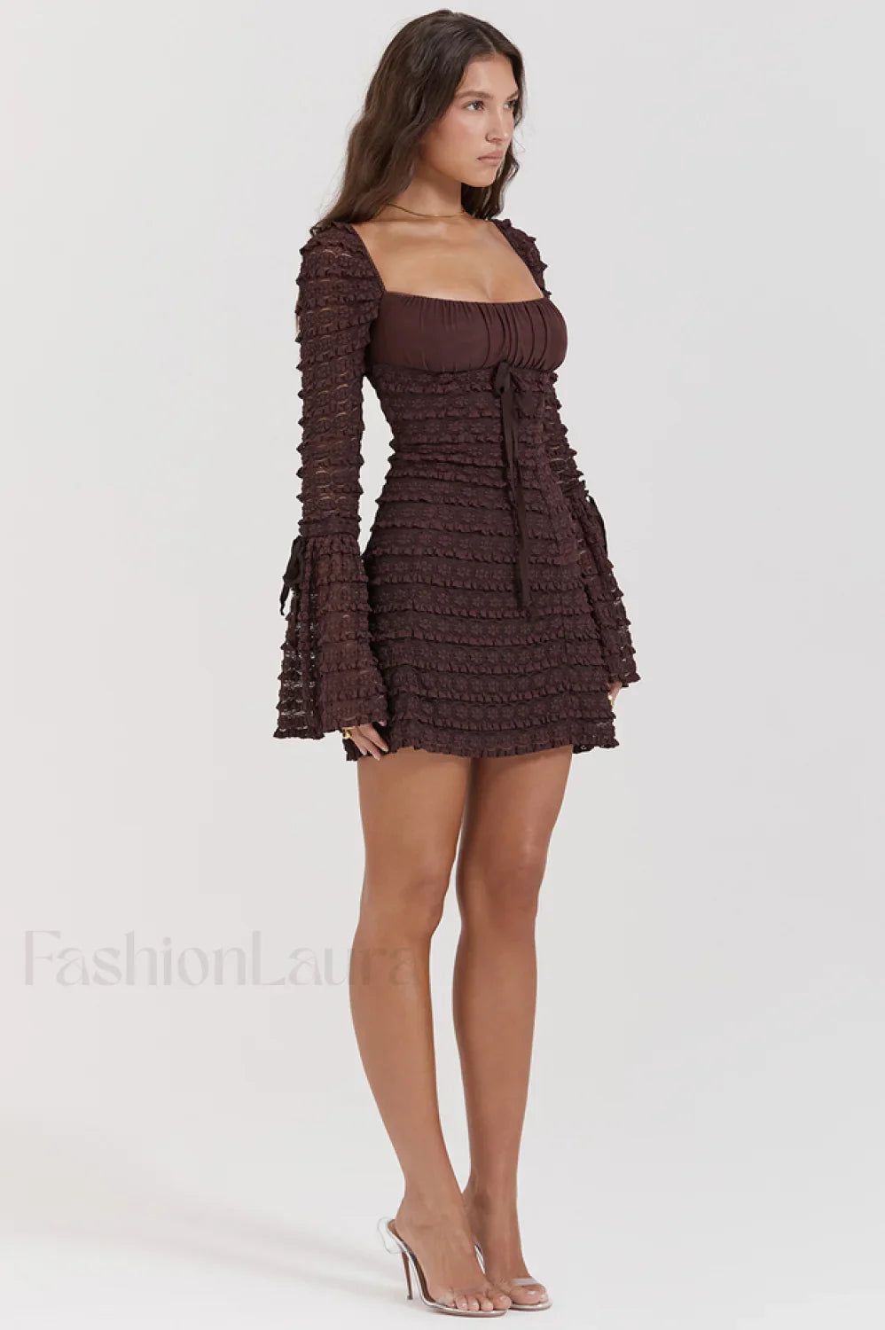 Marisa Rich Stylish Brown Lace Dress