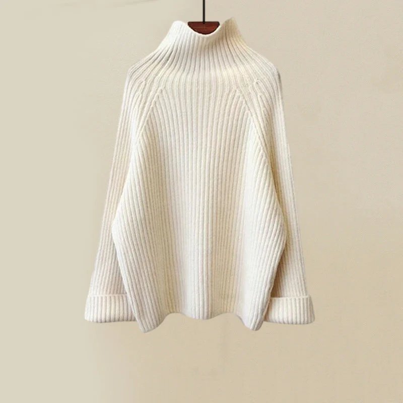 Turtleneck Sweater Cable Knit Wide Leg Pants and Puffer Vest Three Piece Set