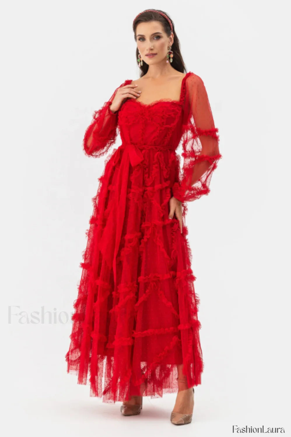 Maryam Sweetheart Stylish Belted Maxi Dress