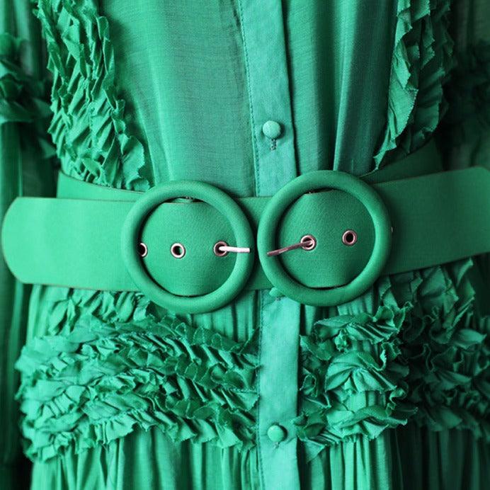 Matilda Bishop Sleeves Belted Maxi Dress