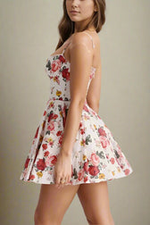 Floral Spaghetti Strap Corset Mini Dress 3