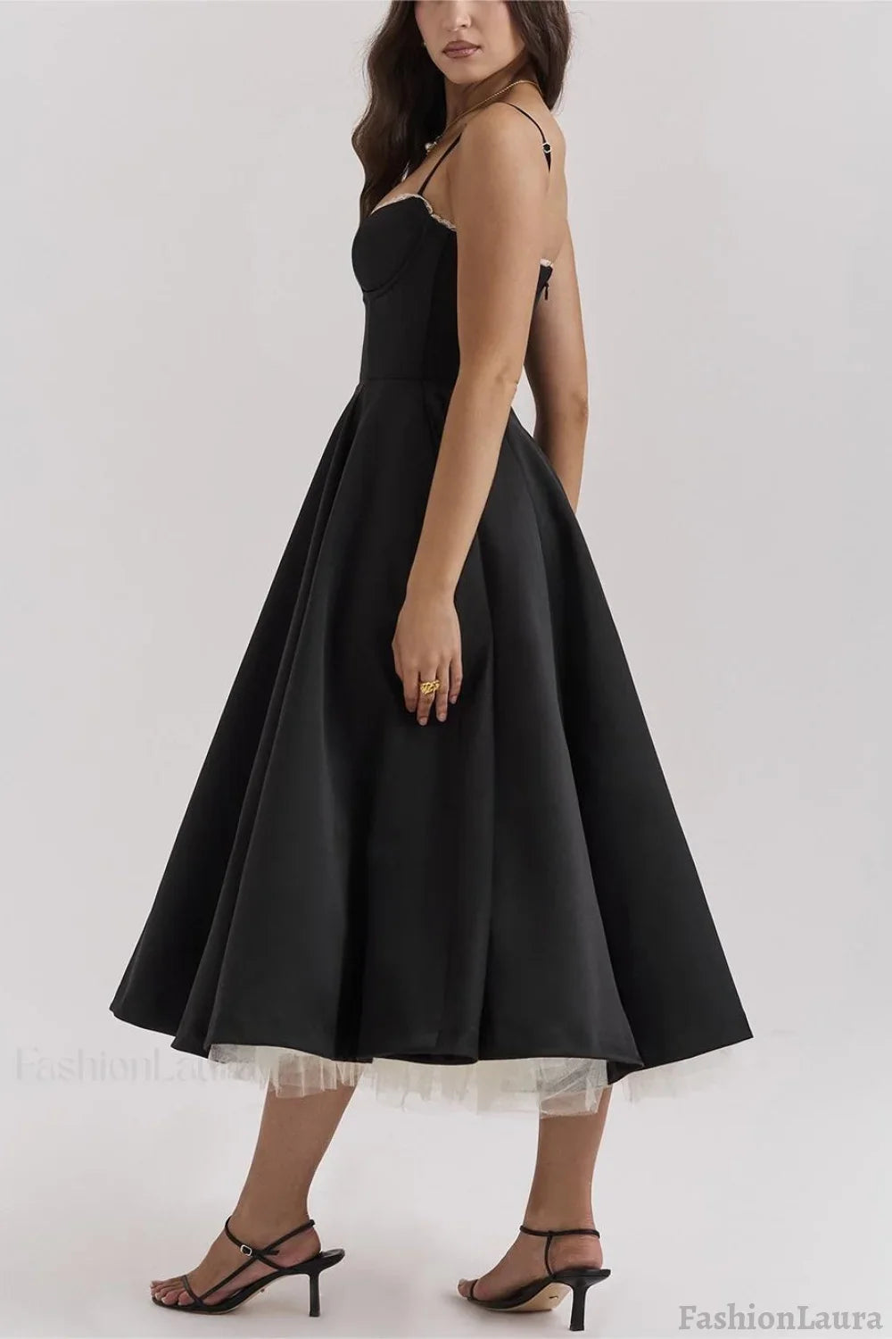 Maxi V-Neck Puff Party Dress