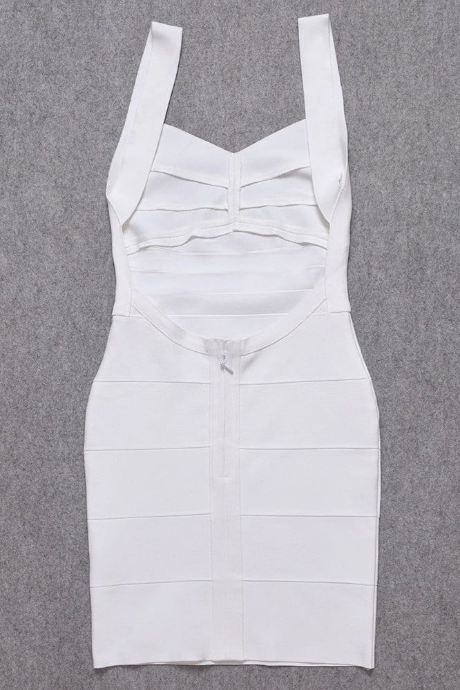 Maya Bandage Mini Dress - White Pearl