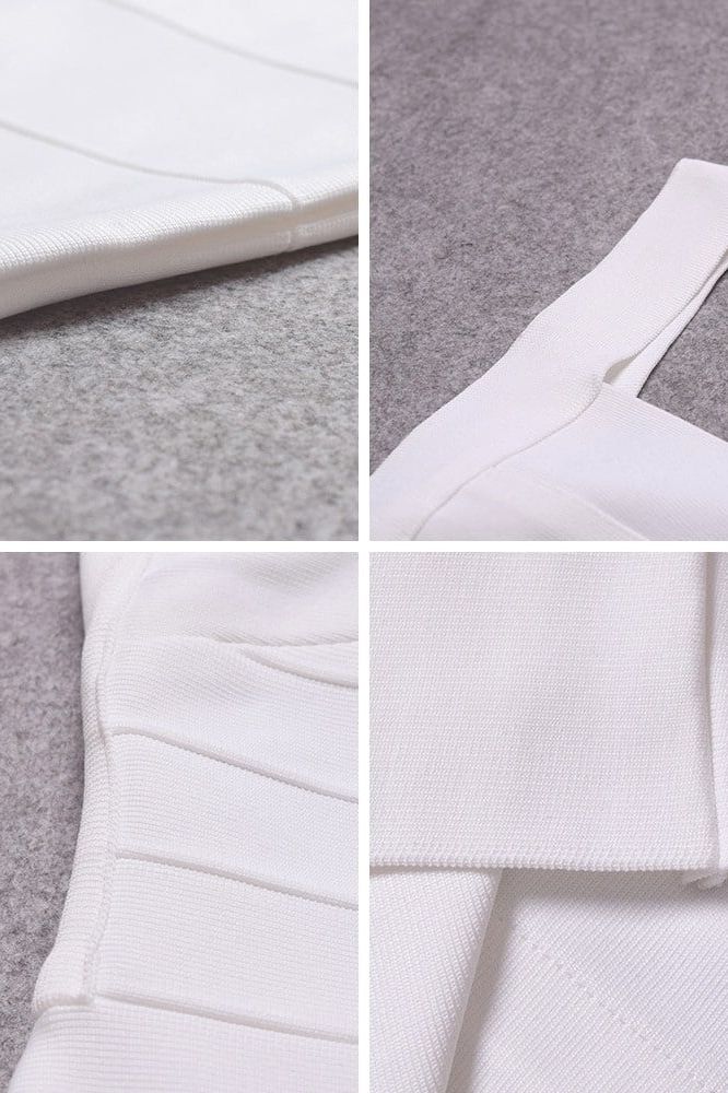 Maya Bandage Mini Dress - White Pearl