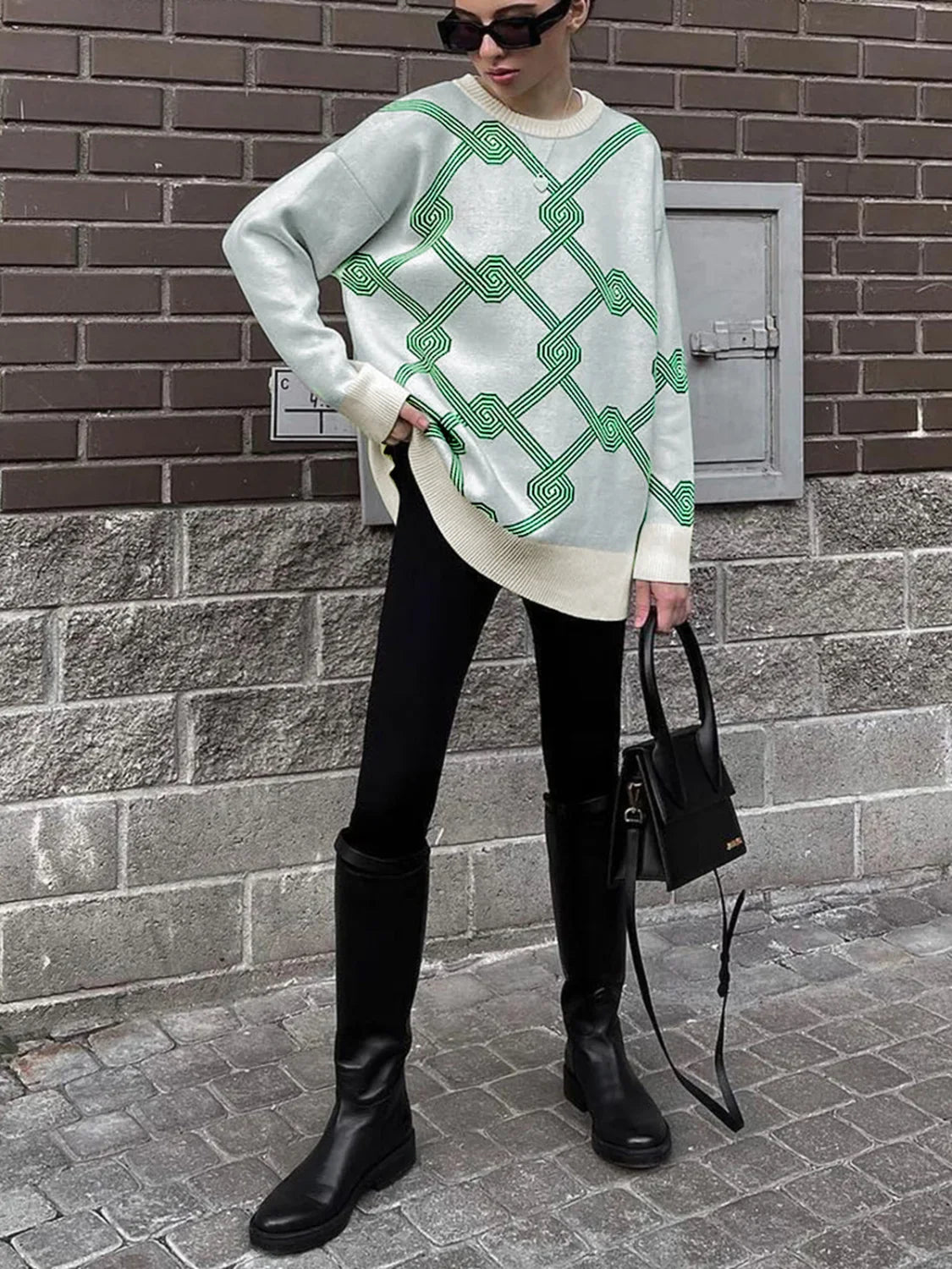 Maze Game Graceful Oversized Sweater