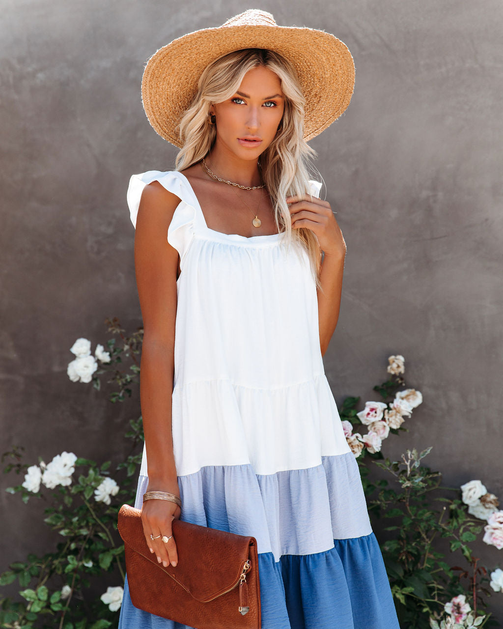 Melody Of Summer Pocketed High Low Tiered Midi Dress