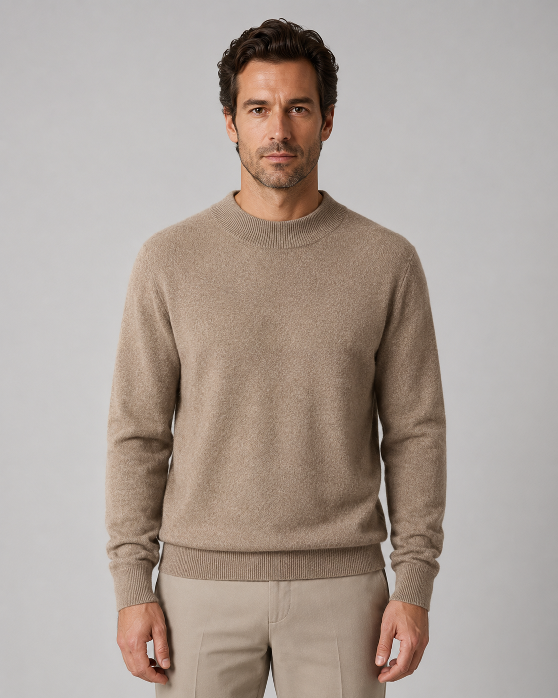 Men's Wool Crew Neck Sweater Lightweight Fine Knit