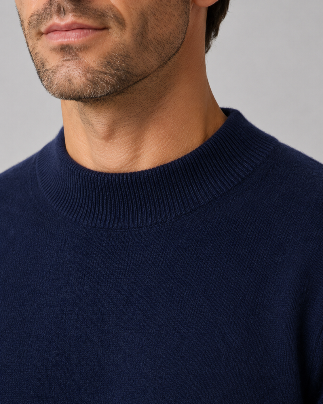 Men's Wool Crew Neck Sweater Lightweight Fine Knit