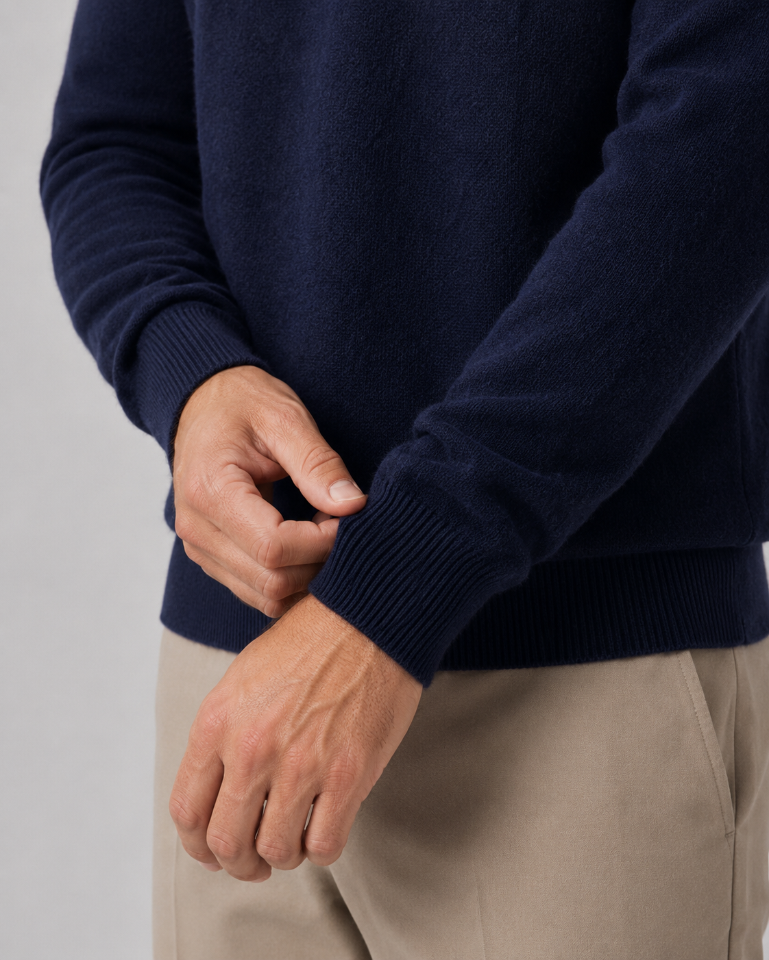 Men's Wool Crew Neck Sweater Lightweight Fine Knit