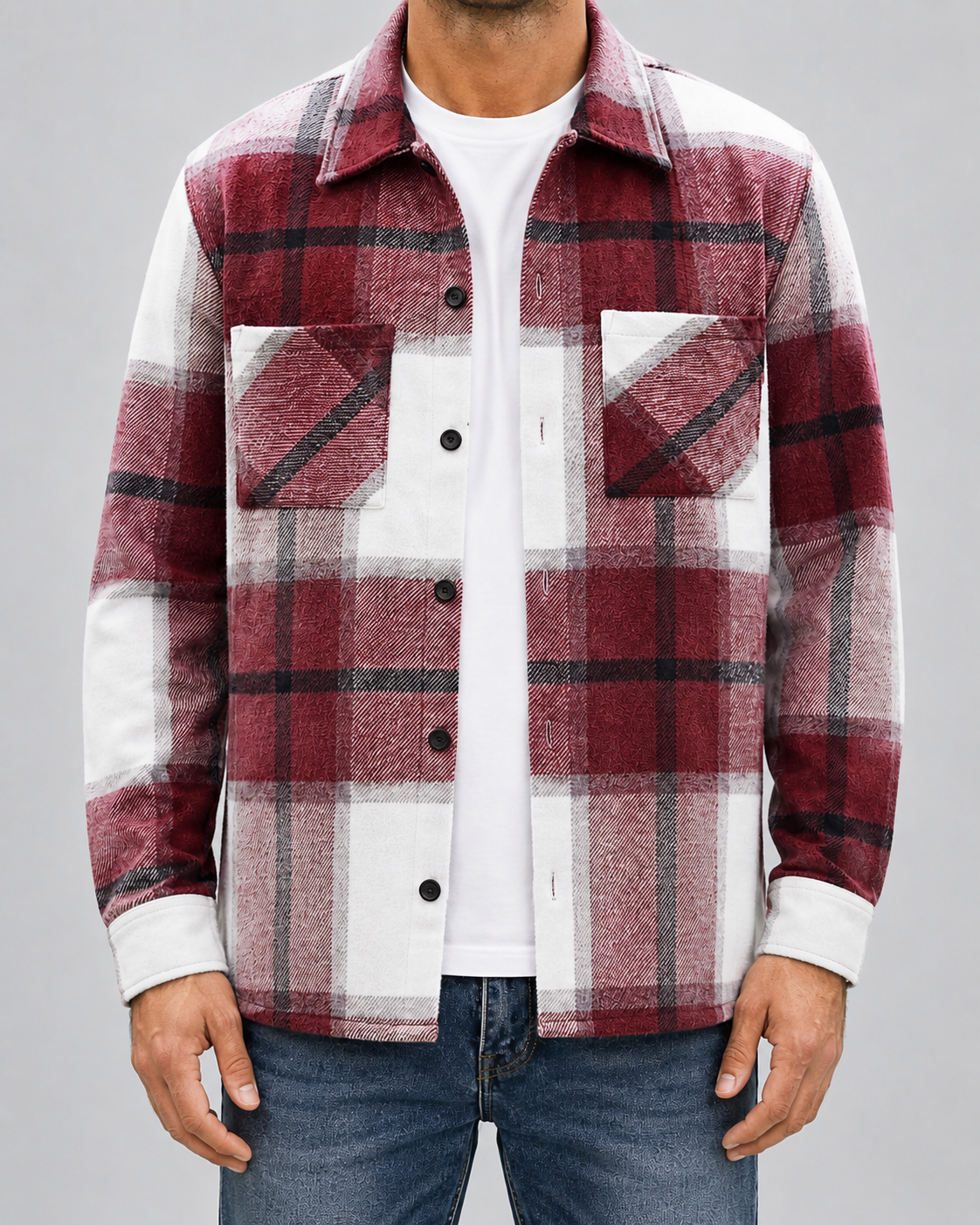 Men's Brushed Check Flannel Shirt Jacket