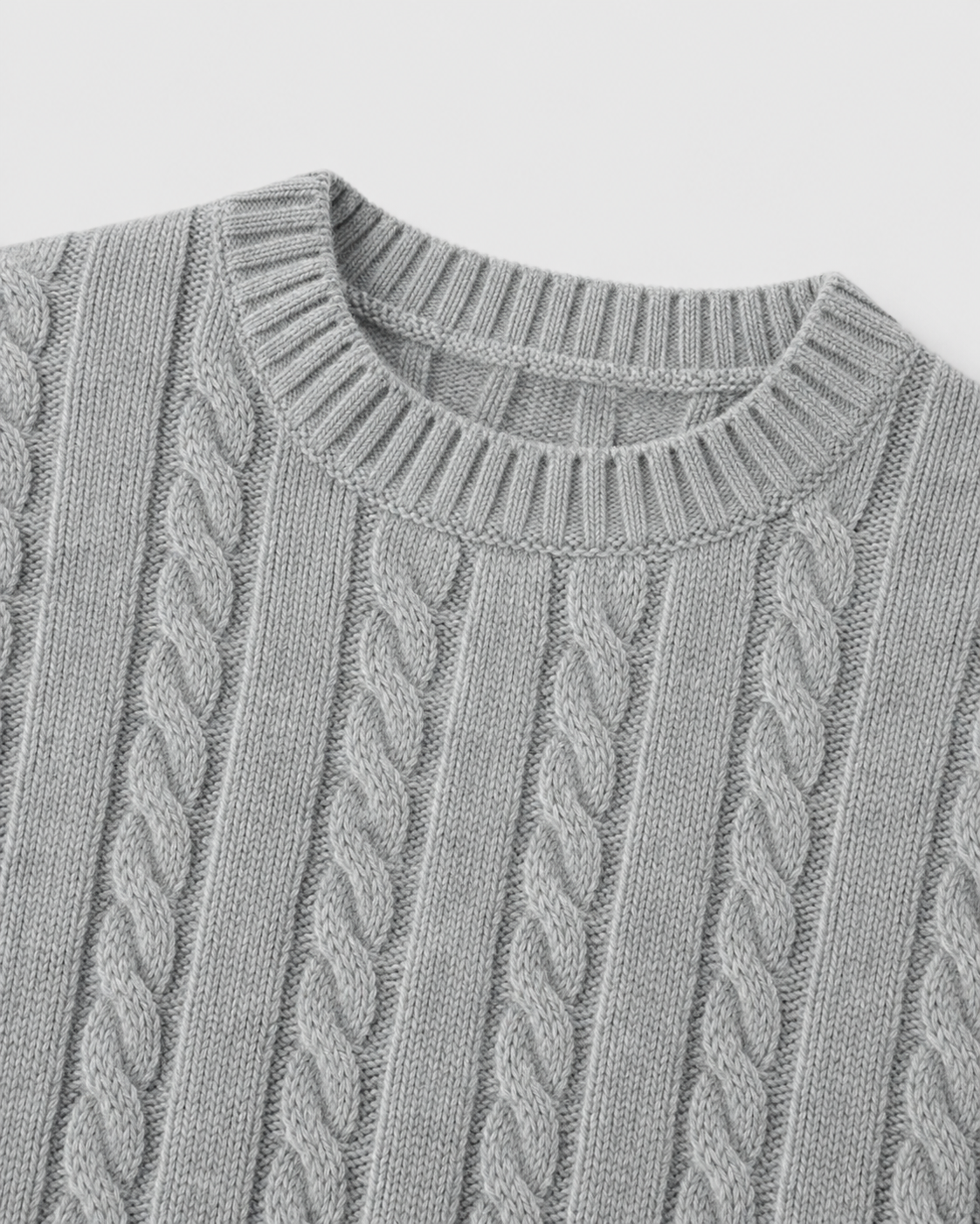 Men's Cable Knit Crew Neck Sweater