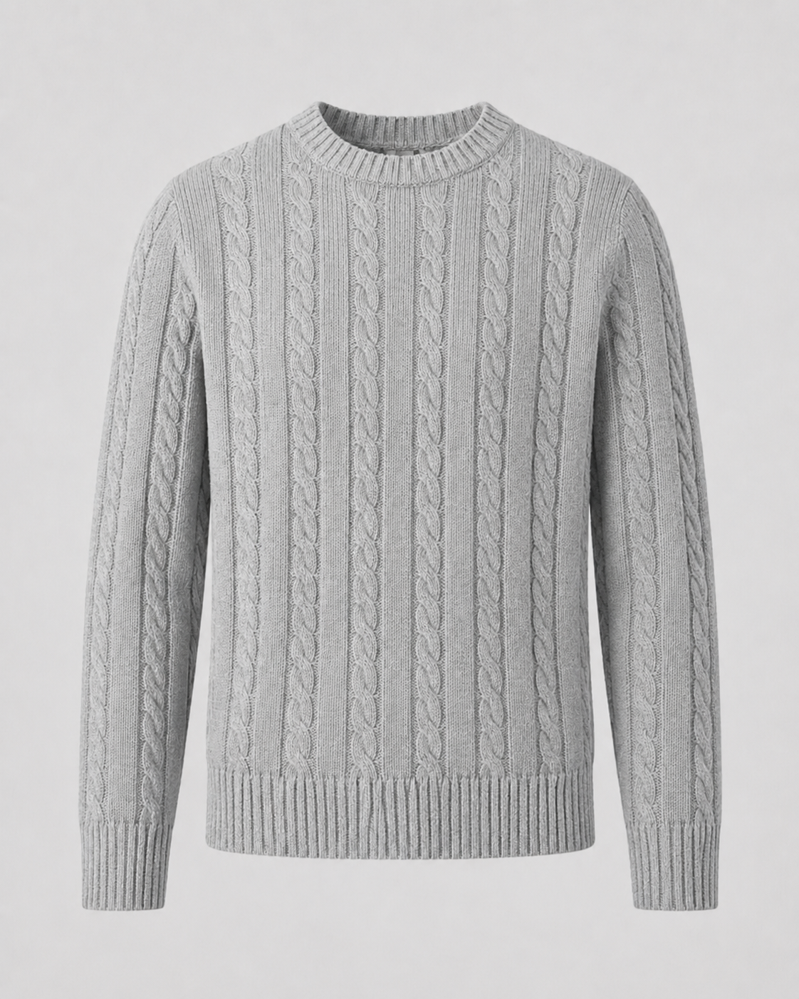 Men's Cable Knit Crew Neck Sweater
