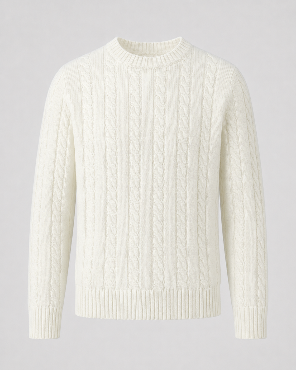 Men's Cable Knit Crew Neck Sweater