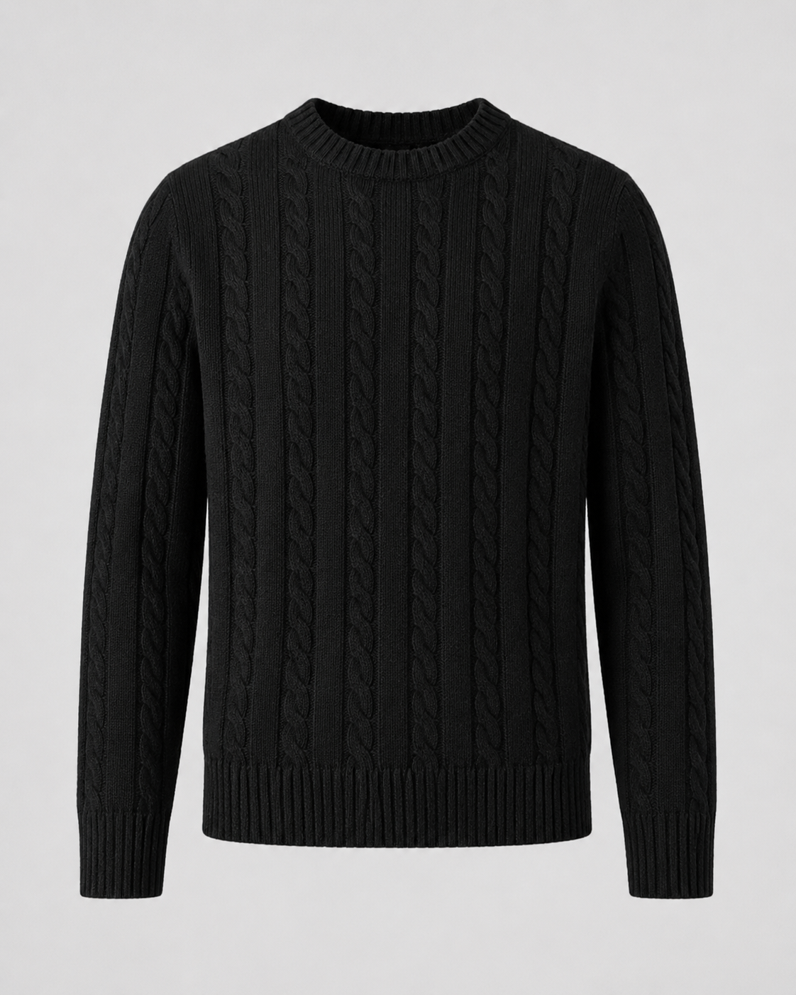 Men's Cable Knit Crew Neck Sweater