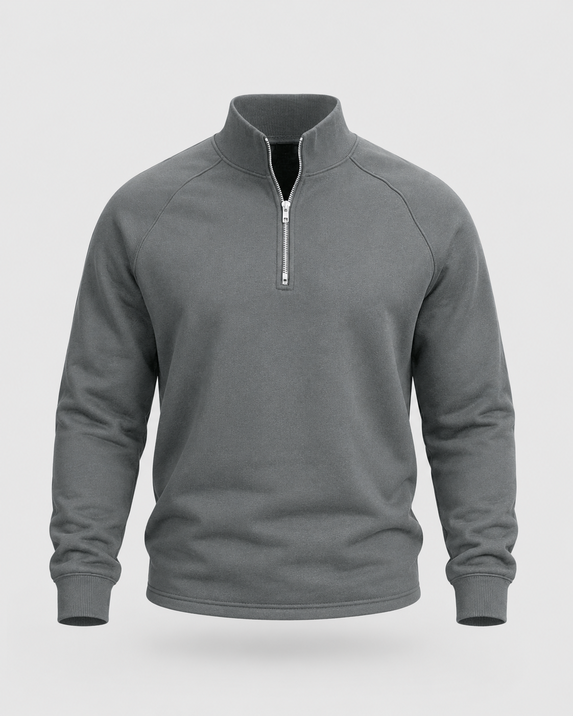 Men's Half Zip Pullover - Funnel Neck Raglan Sleeve