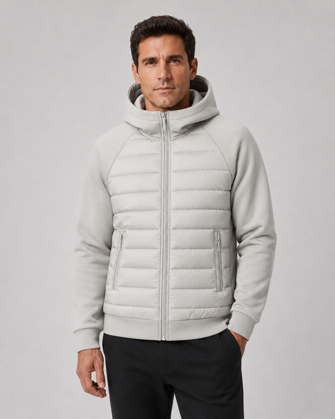 Men's Hybrid Quilted Hooded Jacket