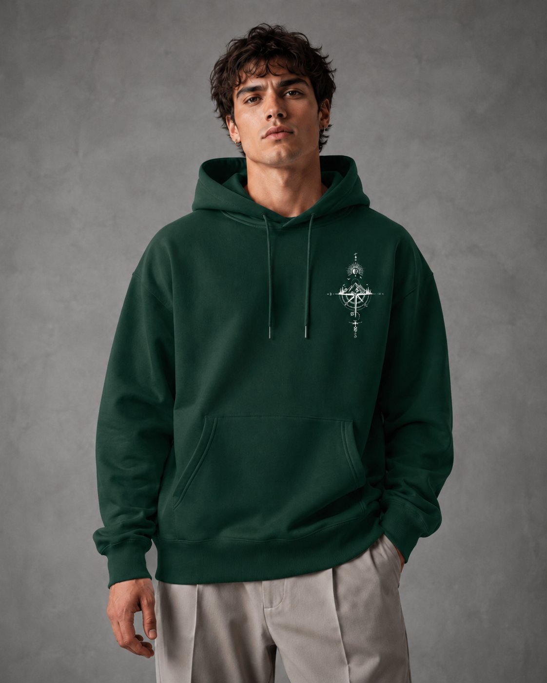Men's Oversized Graphic Hoodie - Front & Back Print